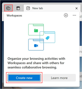 How to create and share a new Edge Workspace. Credit: Microsoft. 